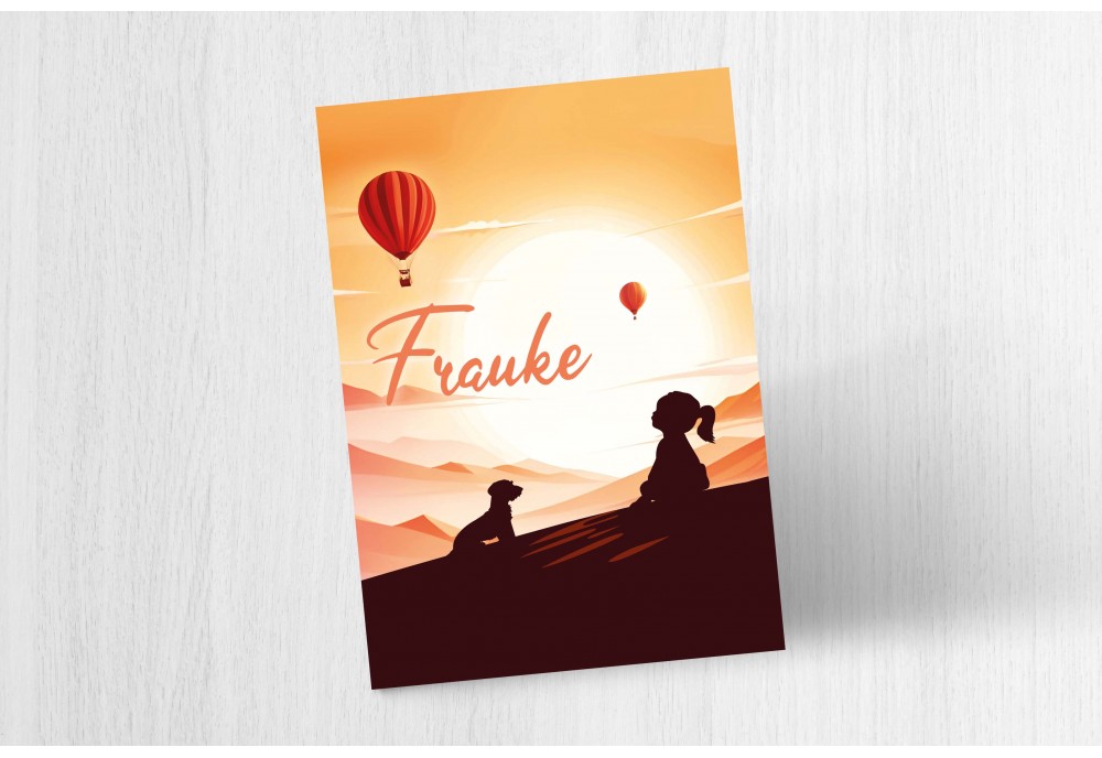 Luchtballon met silhouette Luchtballon met silhouette